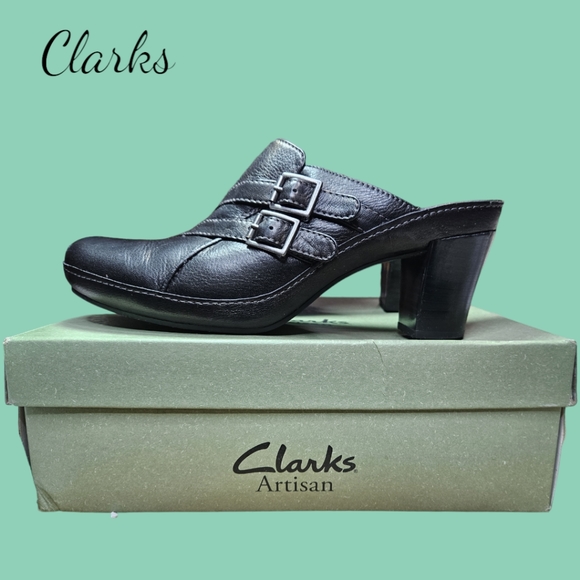 Clarks Artisan Leather Black Artesia Slip On Shoes - Picture 3 of 12